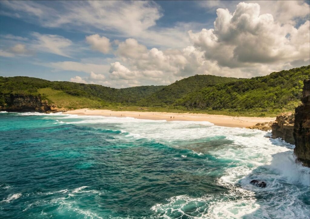 Pantai di Gunung Tunak Eco Tourism