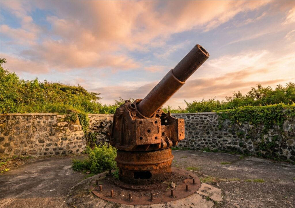meriam di pantai tanjung ringgit lombok timur