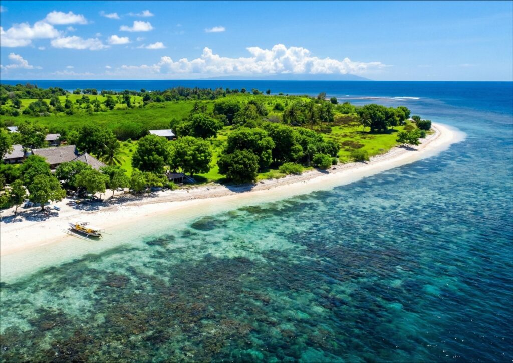 Pemandangan pantai pasir putih di Gili Layar Lombok