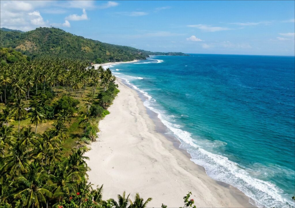 garis pantai senggigi lombok barat