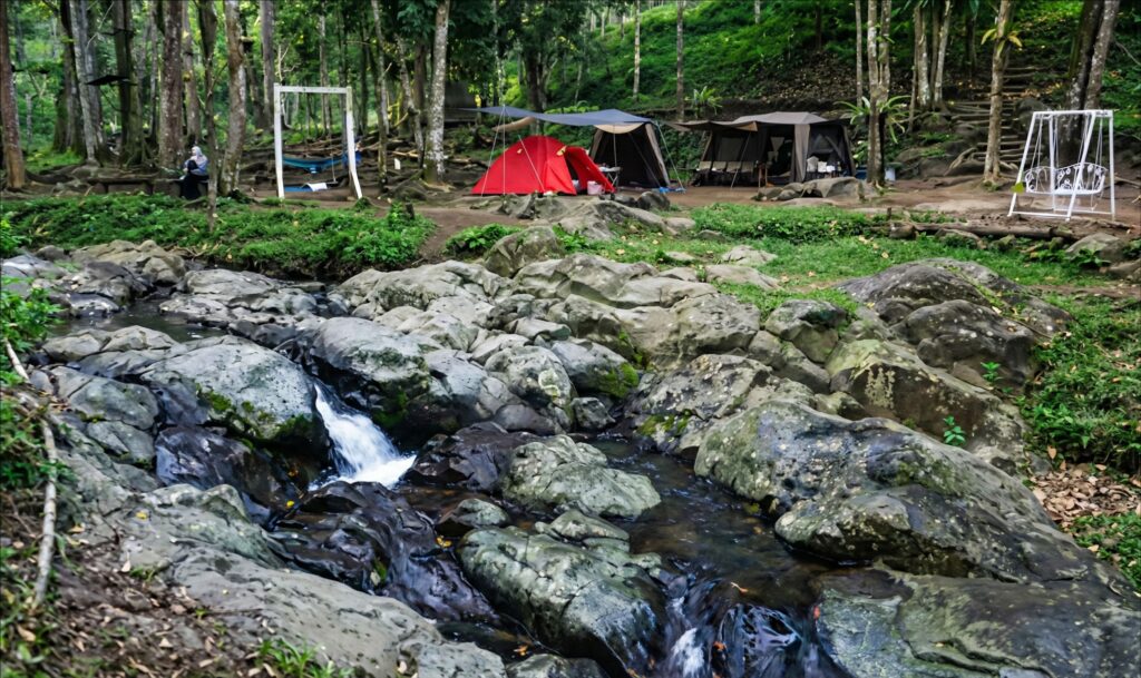 Suasana Camping di Joben Evergreen Lombok Timur